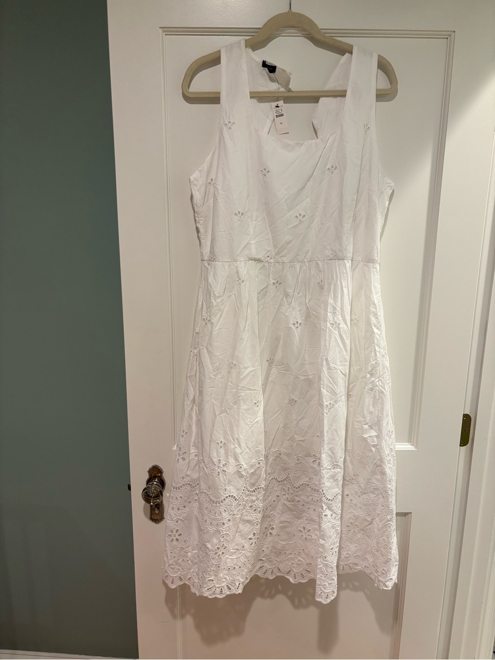 Talbots NWT White Eyelet Midi Dress